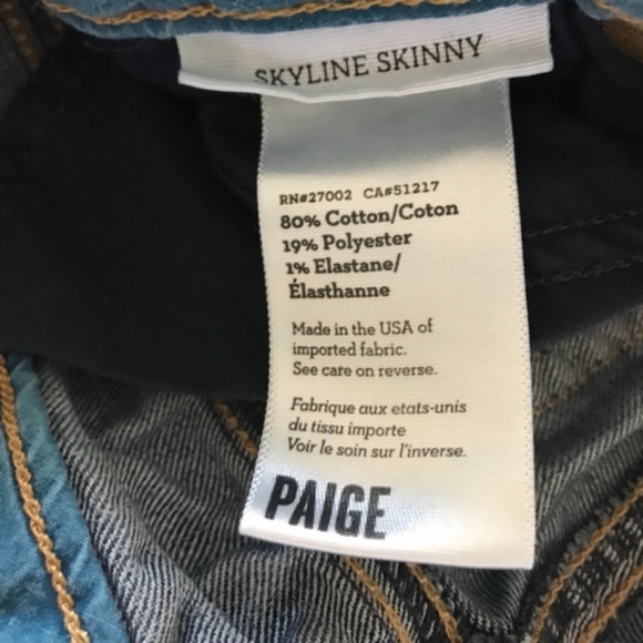 Paige Jeans SKYLINE SKINNY Dark Wash - Picture 2 of 5